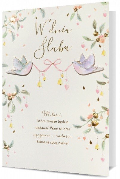 Kartka Na Ślub Pięknie Zdobiona, Glamour H1126