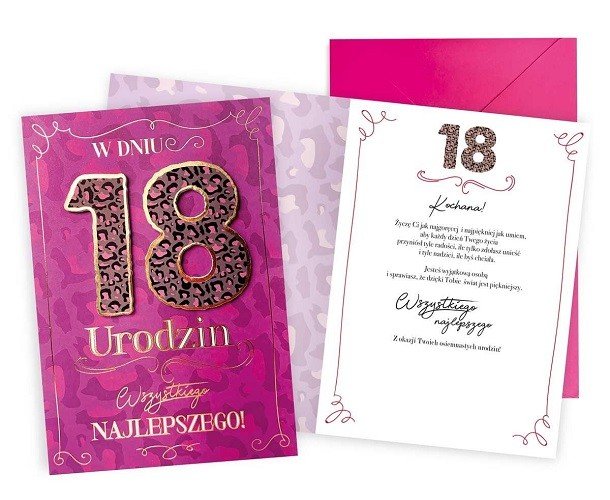 Kartka Na 18 Urodziny Dla Dziewczyny Dkp17