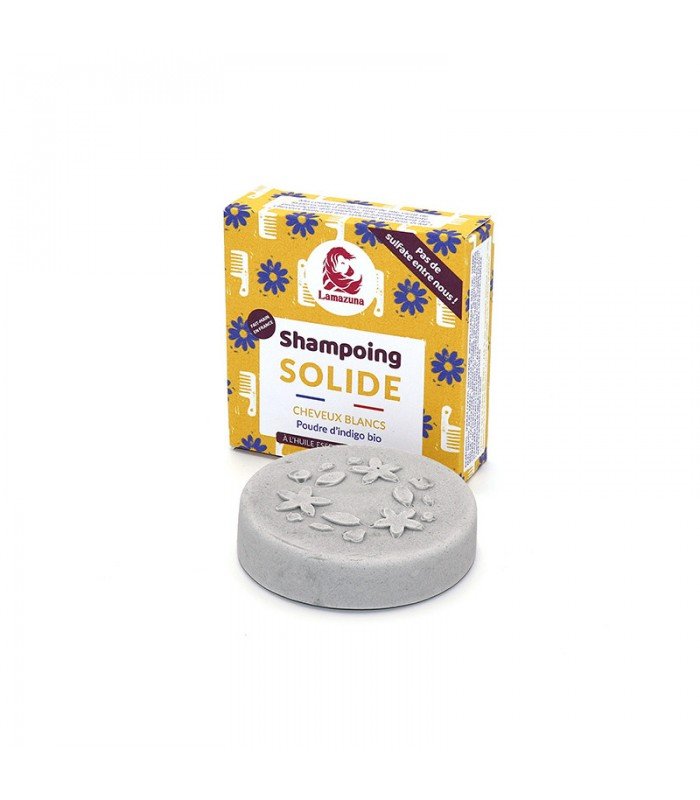 Lamazuna, Szampon w kostce do włosów siwych i blond, INDYGO I RUMIANEK, 70 ml