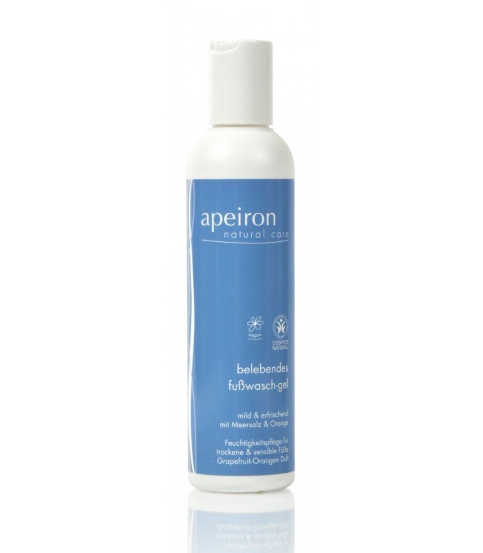 Nawilżający żel do mycia stóp, łagodny i orzeźwiający, z solą morską i pomarańczą, 200 ml, Apeiron