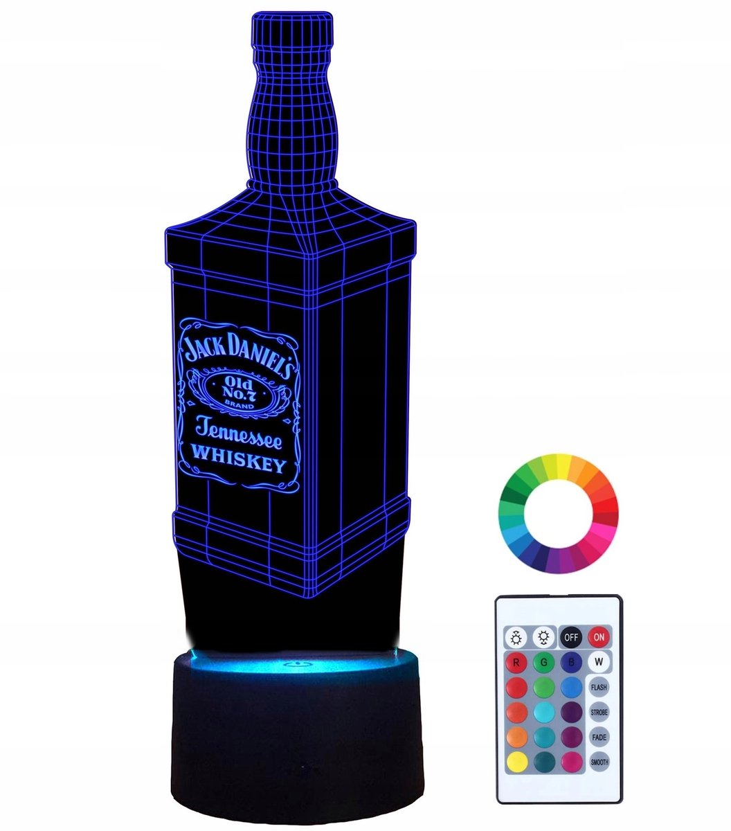 Lampka Nocna Z Imieniem Jack Daniels 3D Grawer