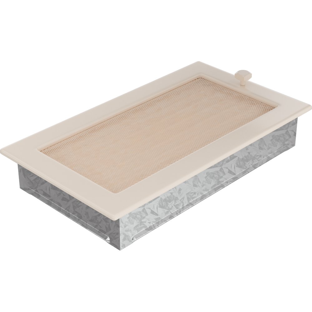 Kratki.pl KRATKA KOMINKOWA PROSTOKĄTNA KREMOWA Z ŻALUZJĄ 170X300 MM 30KX