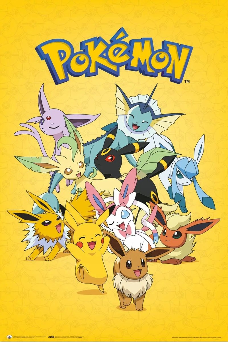 Plakat Pikachu And Eevee Evolution Pokemon 61X91,5