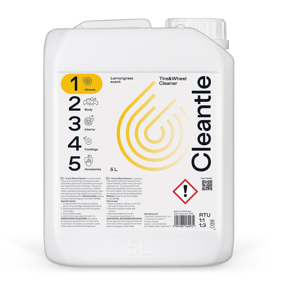 Cleantle Tire & Wheel Cleaner  produkt do czyszczenia felg i opon 5L