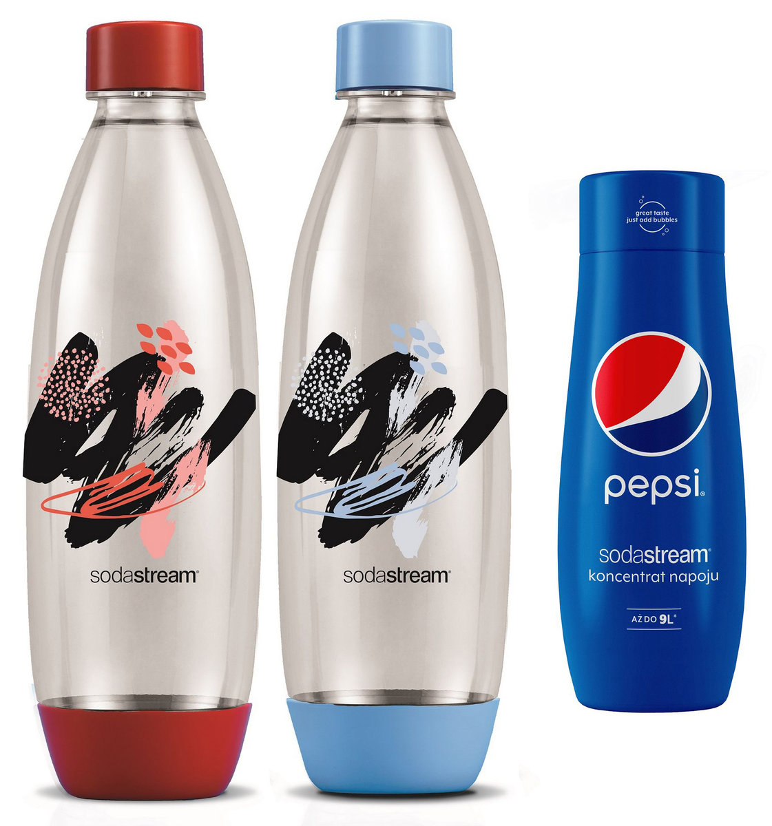 SodaStream Butelka Fuse 1L X2 Kolory + Syrop Pepsi