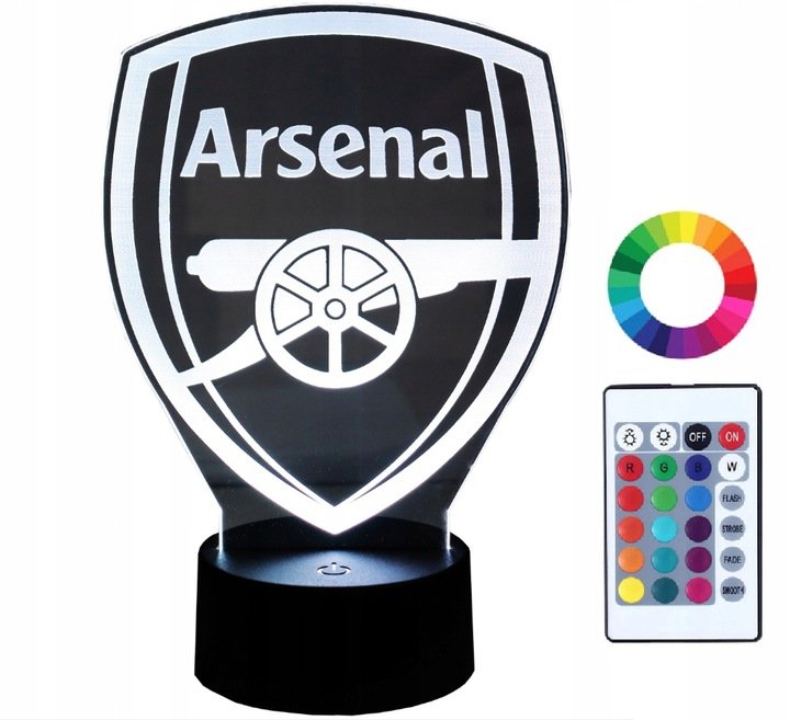 Lampka Nocna 3D Z Imieniem Led Piłka Nożna Arsenal