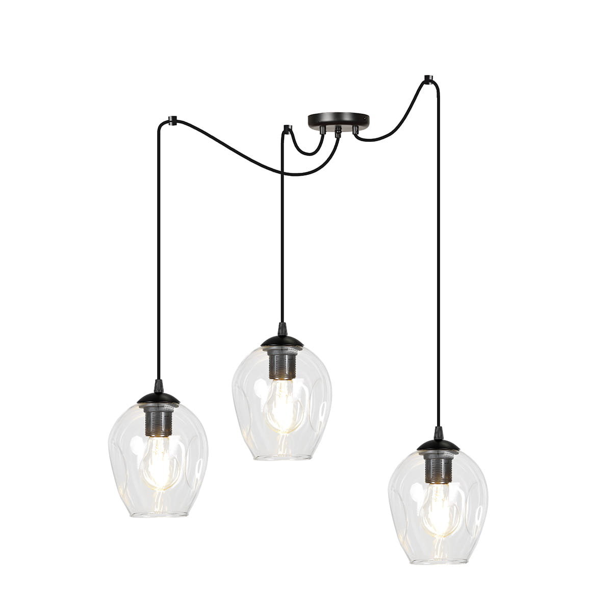 Emibig LEVEL 3 BL TRANSPARENT 756/3 lampa wisząca 3x60W/E27 IP20 756/3