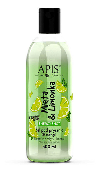 APIS Energy Shot, żel pod prysznic Mieta&Limonka 500 ml