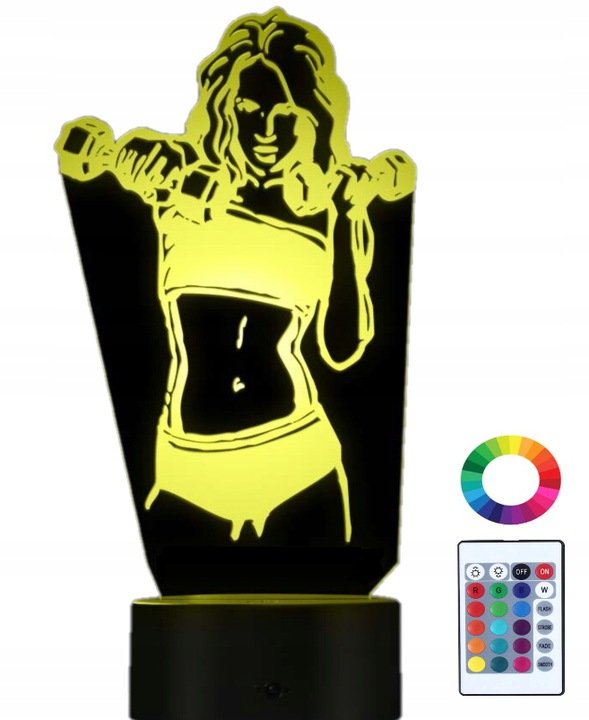 Lampka Nocna 3D Led Siłownia Klub Fitness Grawer