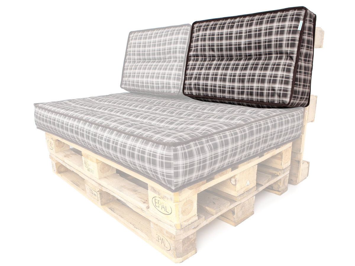 Poduszka Oparcie Do Materaca Na Paletę, 60 X 40Cm, Brąz Kratka