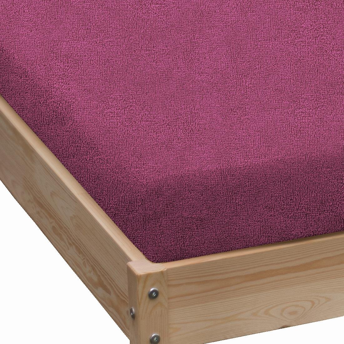 Prześcieradło Frotte Z Gumką 180X200 Fuksjowe Grube