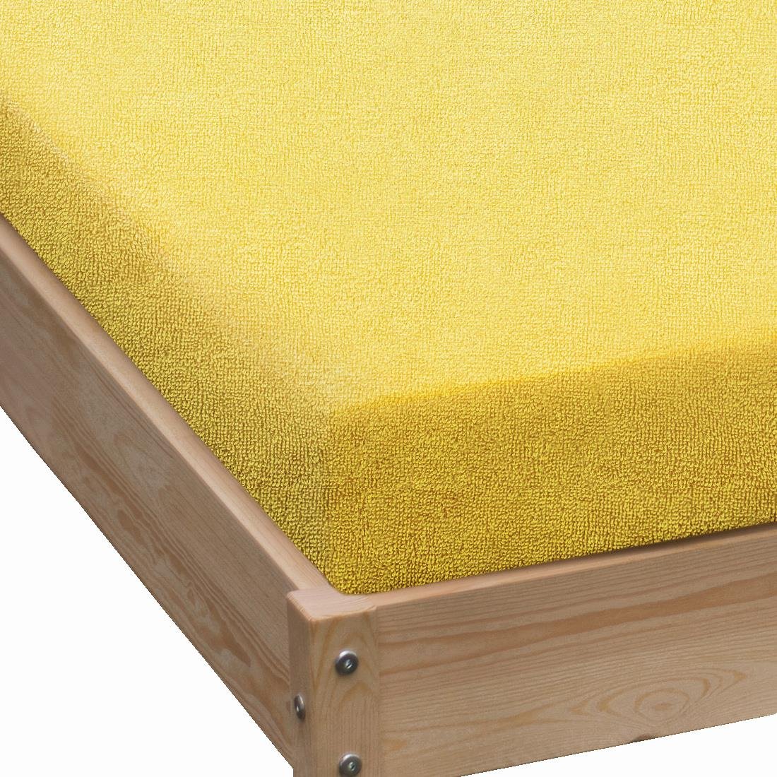 Prześcieradło Frotte Z Gumką 120X200 Cytrynowe Grube