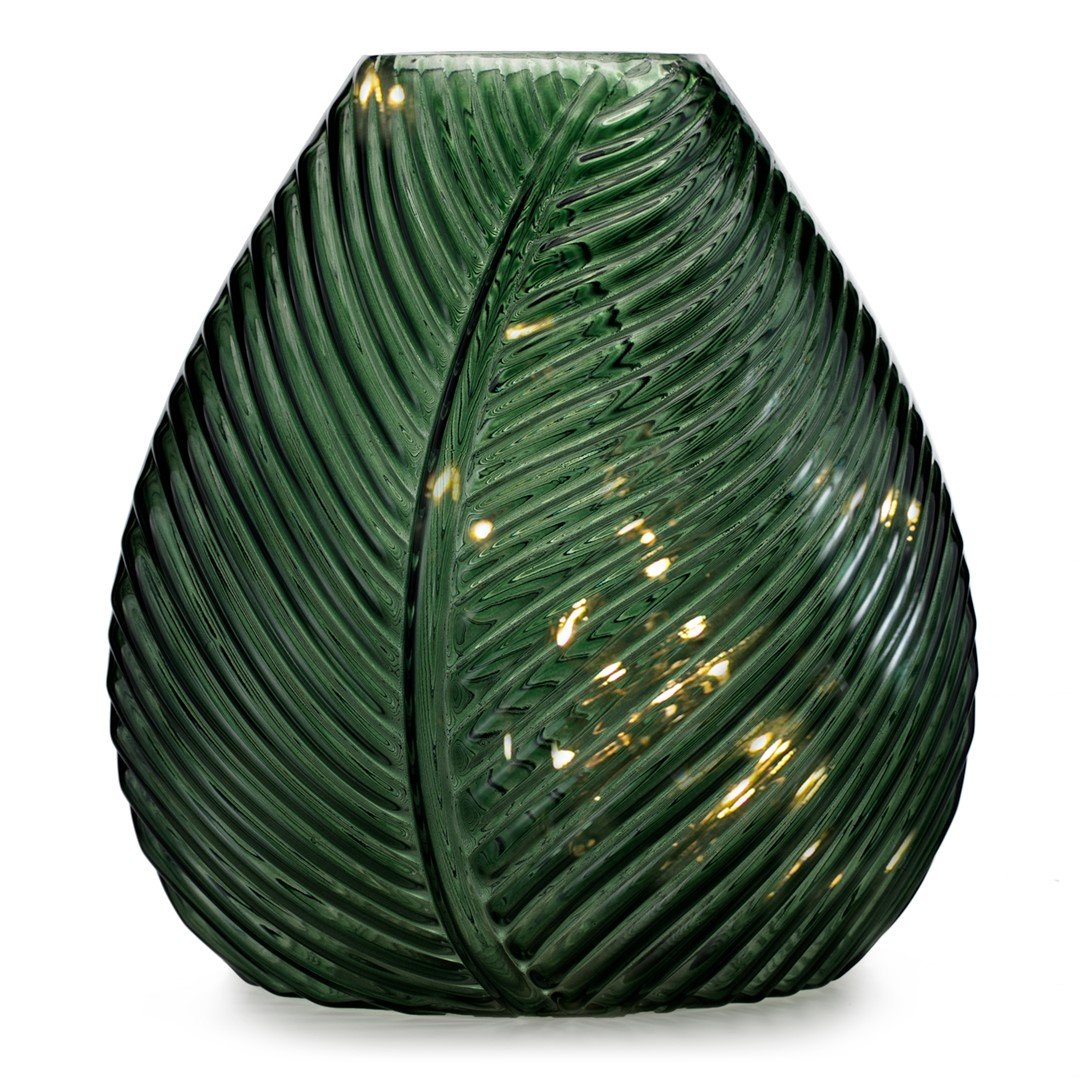 Dekoracja świetlna LLEIDA kolor butelkowa zieleń styl boho do wewnątrz ameliahome - LEDDECO/AH/LLEIDA/BOTTLEGREEN/14X12,5X15