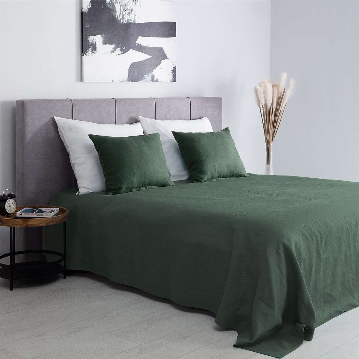 Narzuta na łóżko 260x260 Linen green