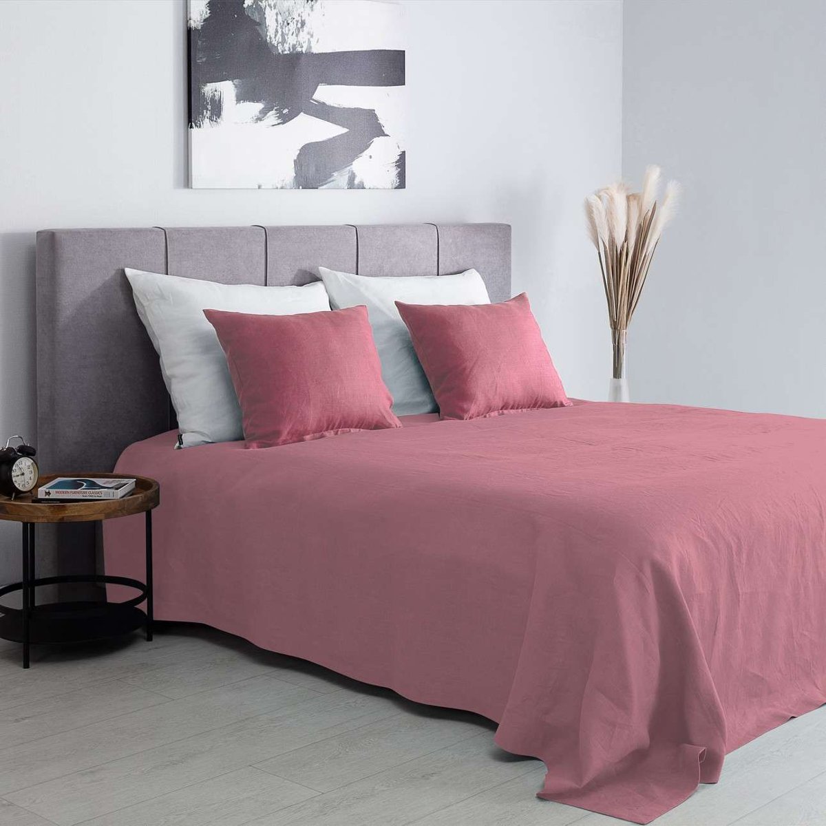 Narzuta na łóżko 260x260 Linen pink