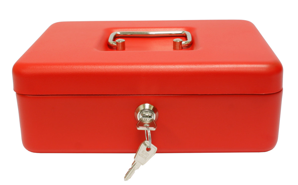 Kasetka Na Pieniądze Bilon Klucze 250X180X90 Czerwona Verotech