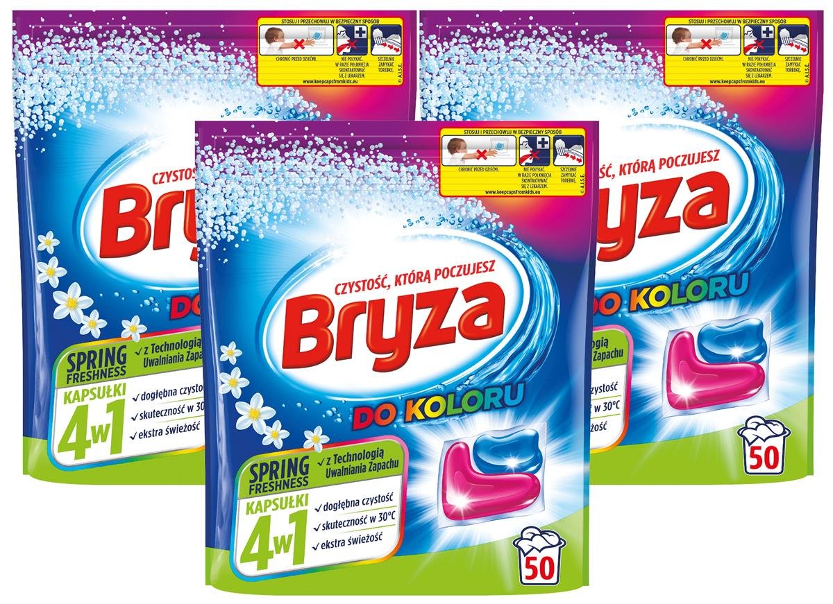 Bryza Spring Kapsułki Do Prania Kolor 4w1 3 x 50 Szt.