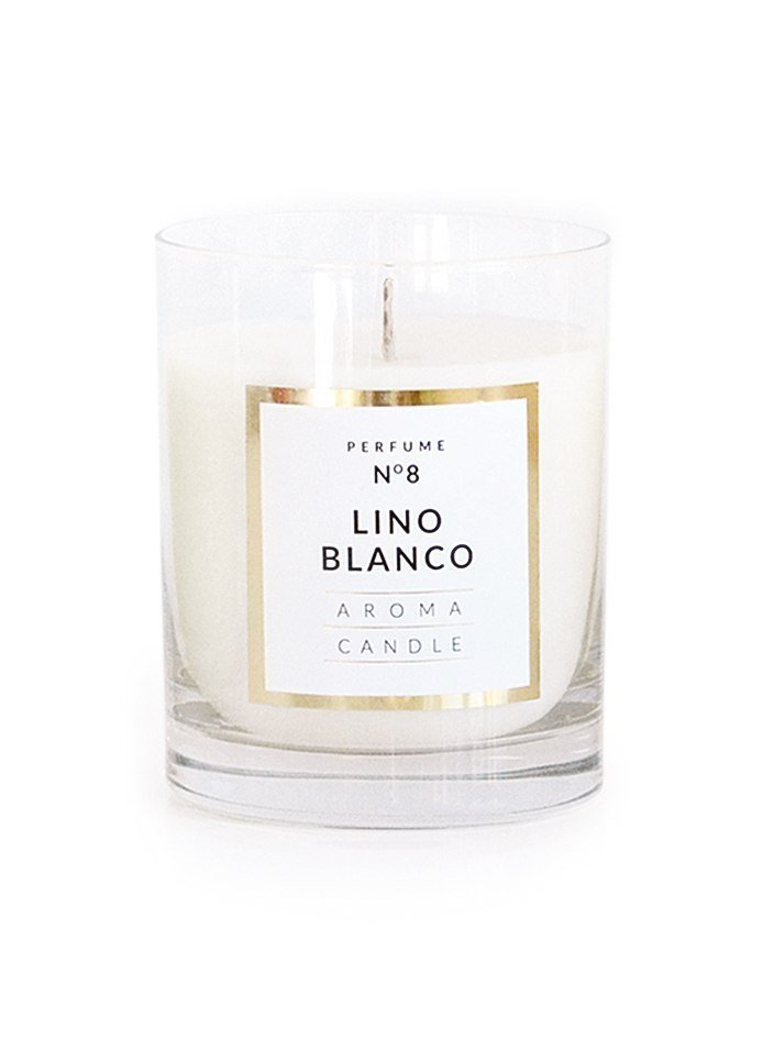 Lumarko Lumarko Świeca Woskowa Lino Blanco 8xh10cm! BC0557 Mondex