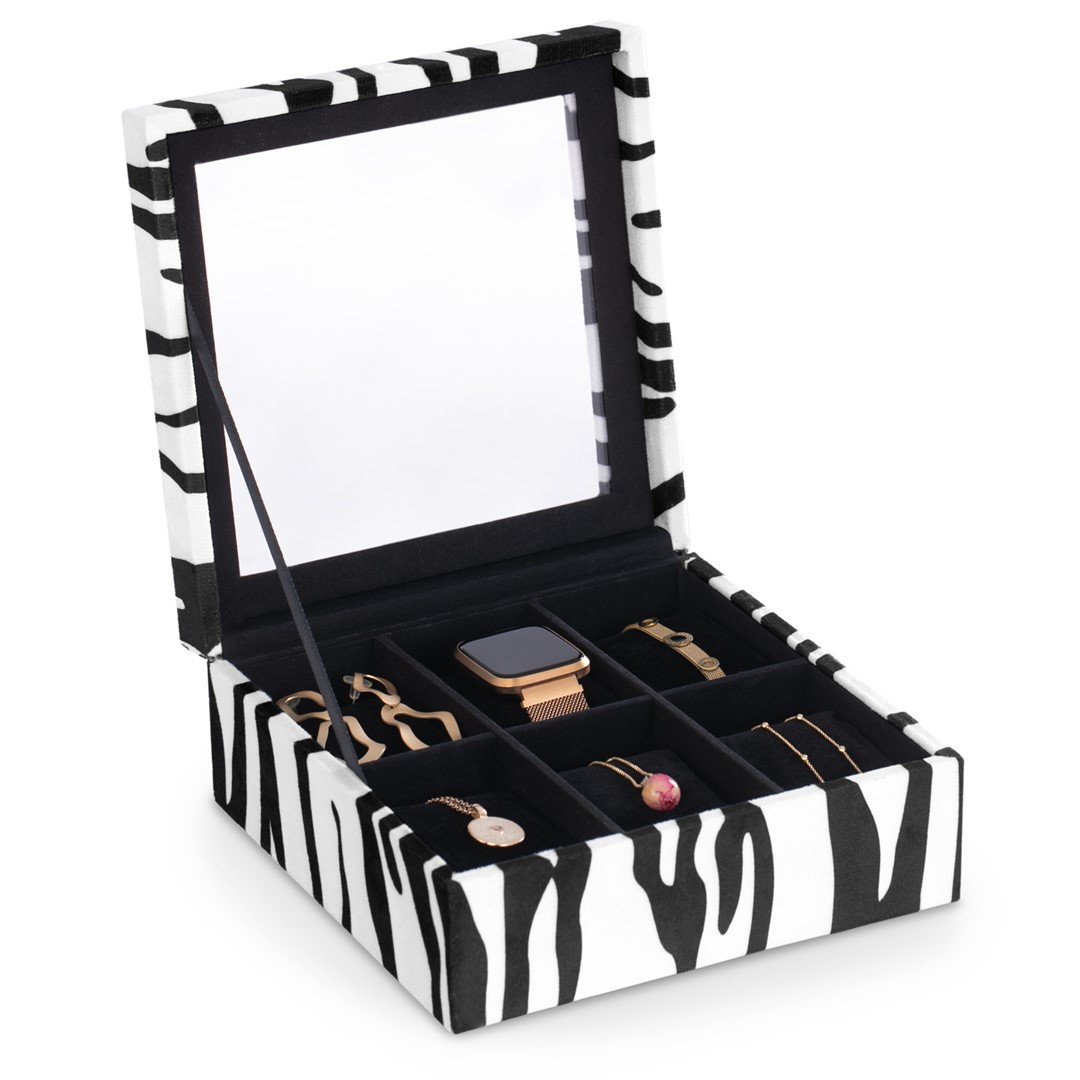 Ameliahome Pudełko Na Biżuterię Szkatułka Zebra Glasen 18X718X7