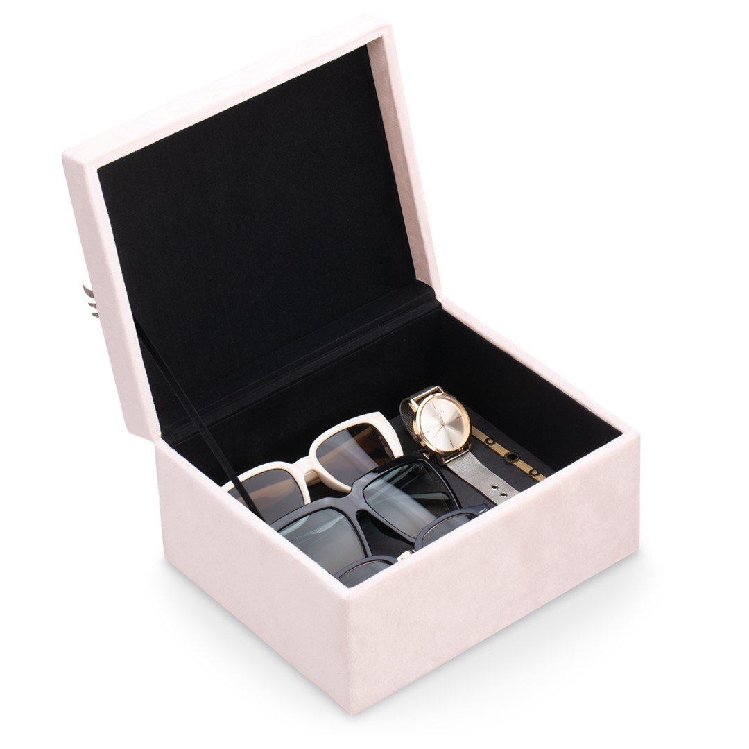 Ameliahome Pudełko Na Biżuterię Szkatułka Rzęsy Lashes 14X9 Pudrowy Róż