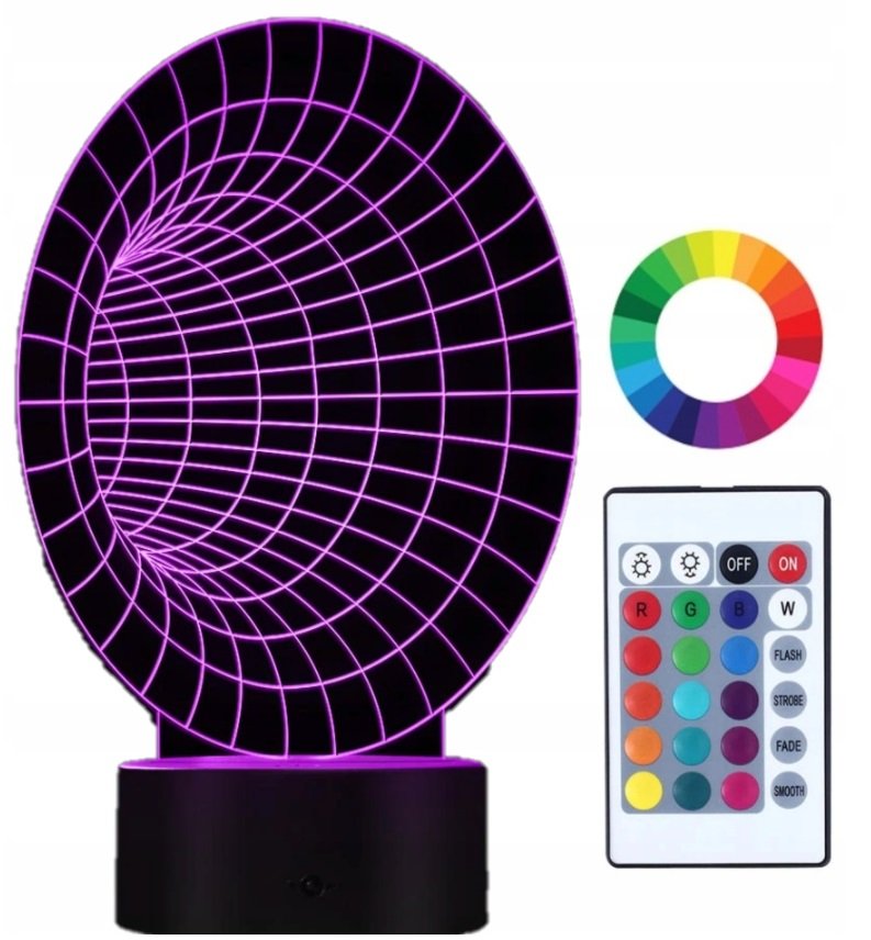 Lampka Nocna 3D Led Tunel Grawer Imię Prezent