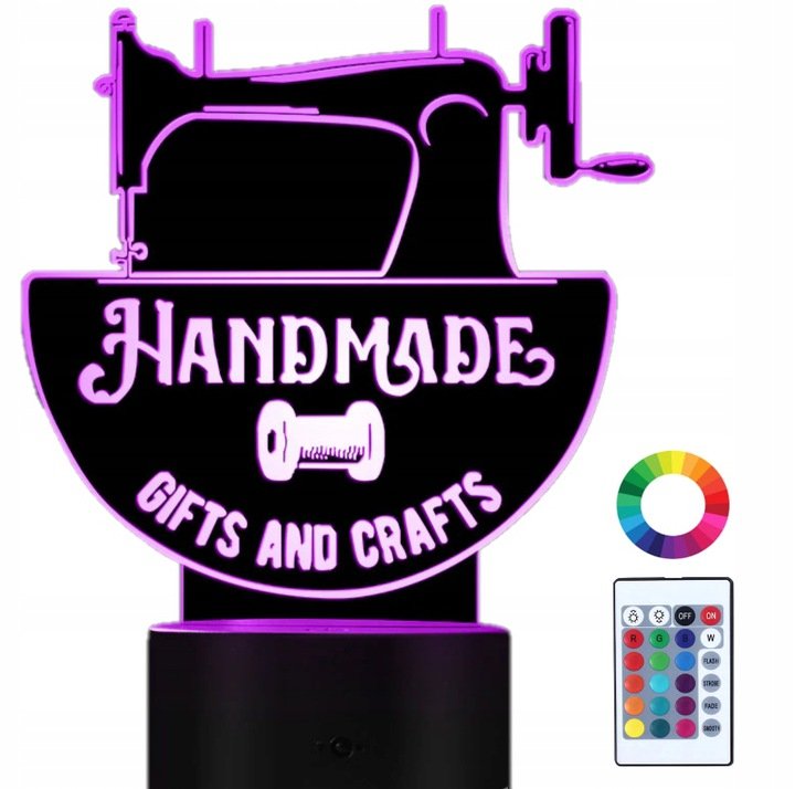 Lampka Nocna 3D Led Zakład Krawiecki Krawcowa