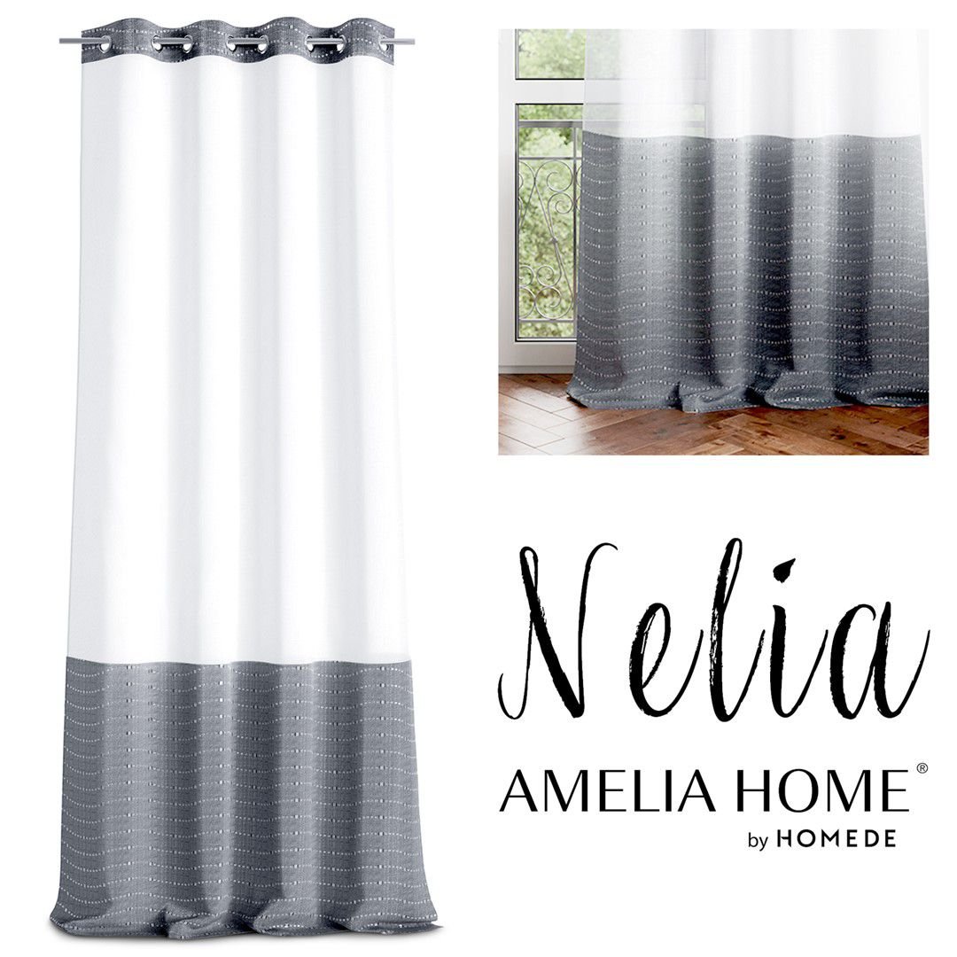 AmeliaHome Firanka Nelia Eyelets, 140 x 250 cm