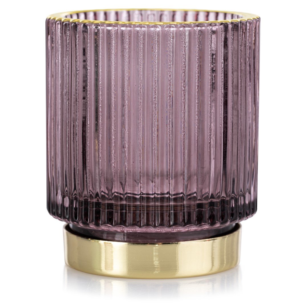 Świecznik POMPEY kolor liliowy ameliahome - CANDLEHOLDER/AH/POMPEY/MAUVE/ 7X8