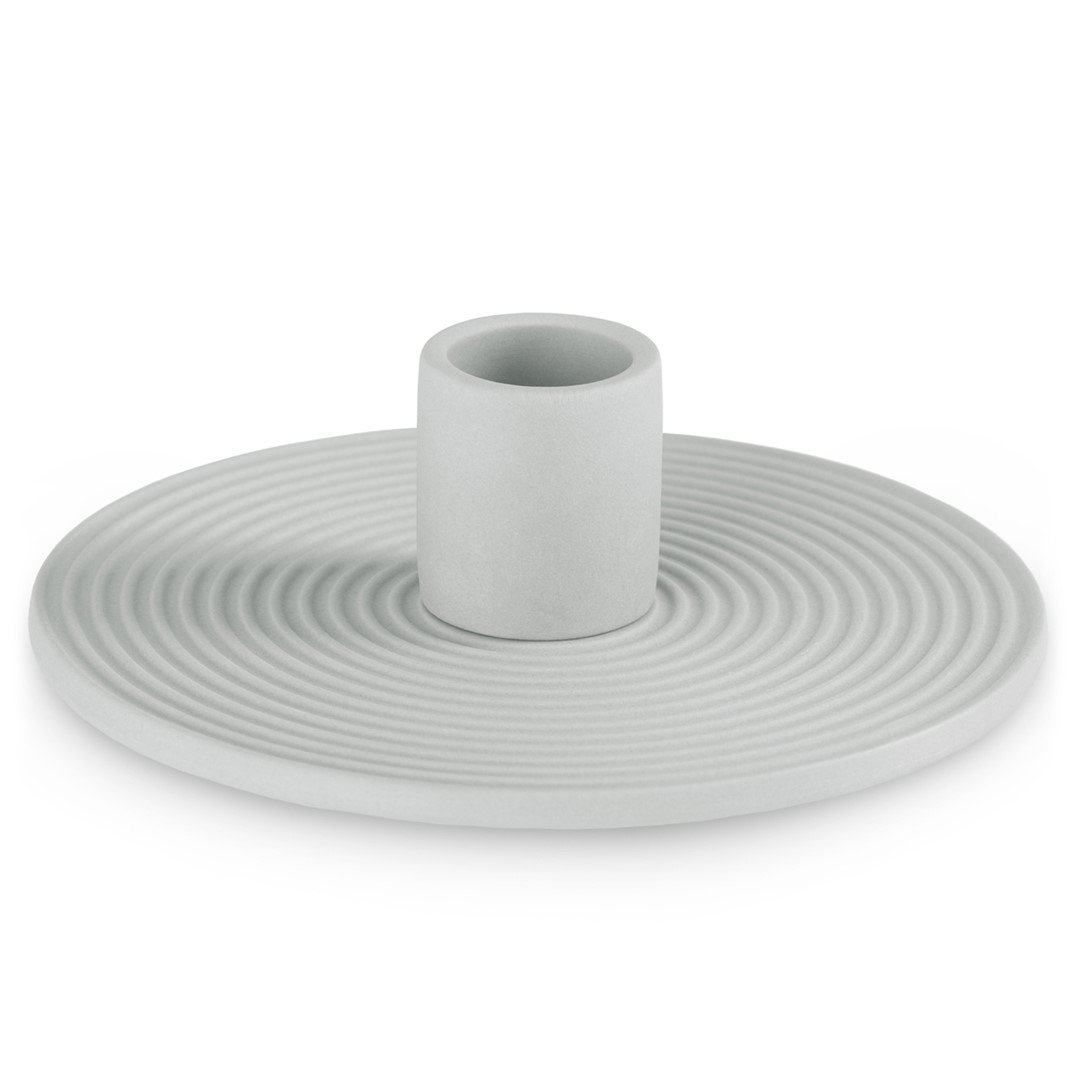 Świecznik MORAB kolor szary styl boho do wewnątrz ameliahome - CANDLEHOLDER/AH/MORAB/GREY/12X3,5