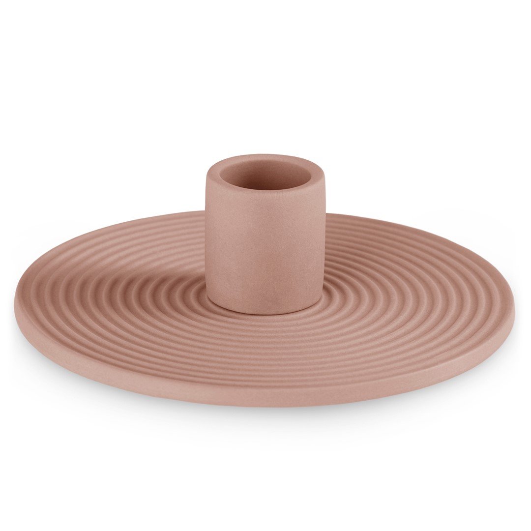 Świecznik MORAB kolor pudrowy róż styl boho do wewnątrz ameliahome - CANDLEHOLDER/AH/MORAB/ROSE/12X3,5