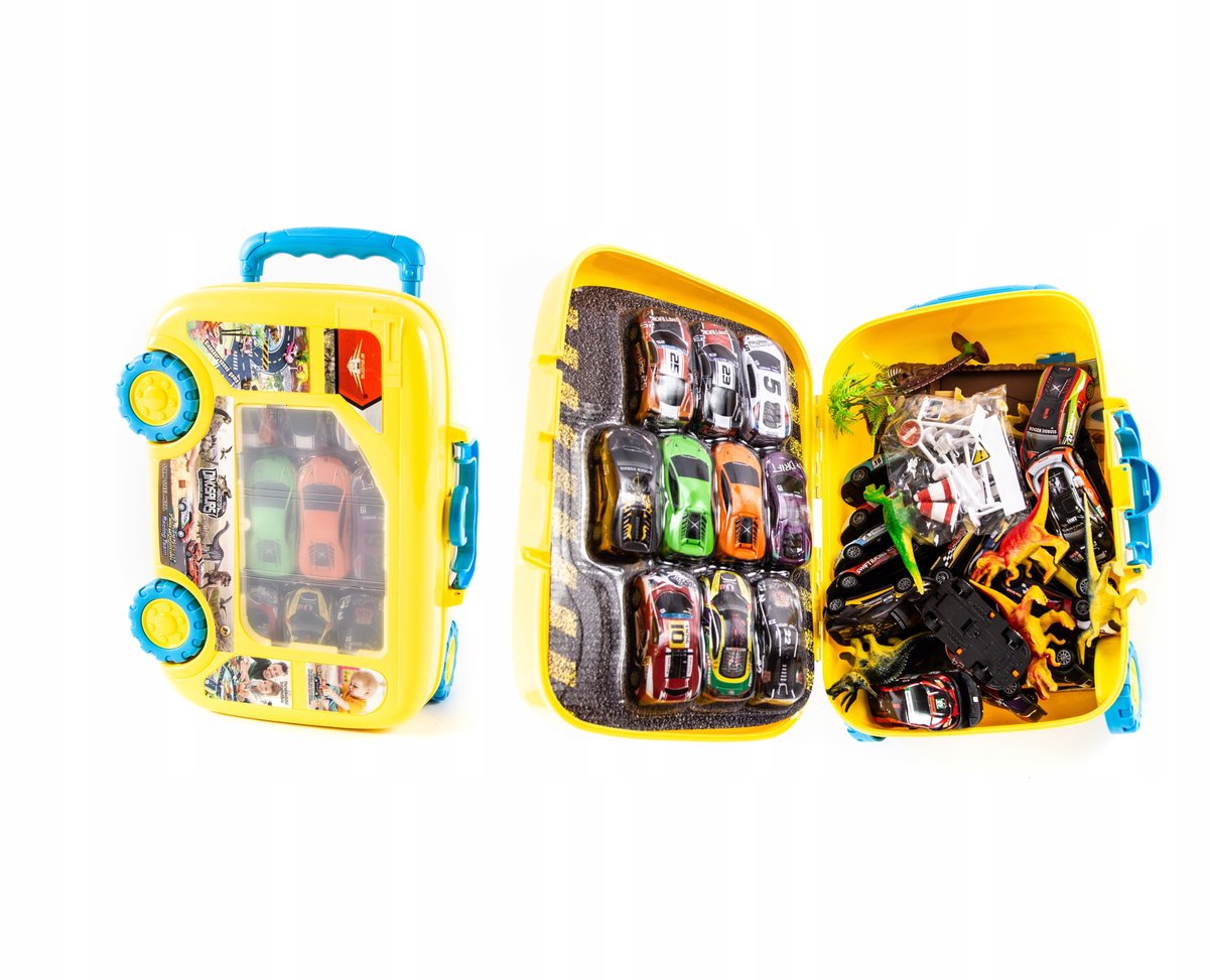 Zestaw Samochodów 30Szt Resoraki Figurki Dinozaur