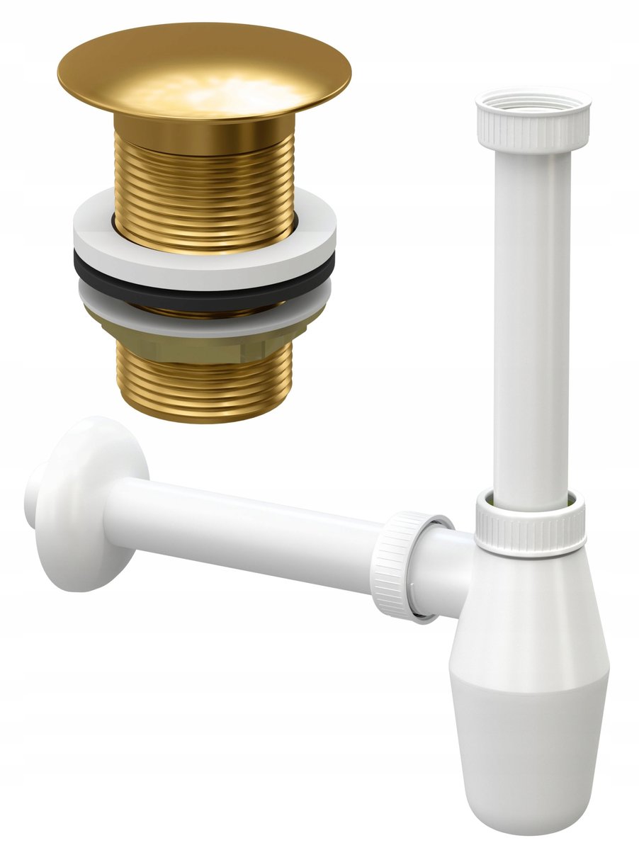 Złoty Korek Klik Klak + Syfon Do Umywalki Bp
