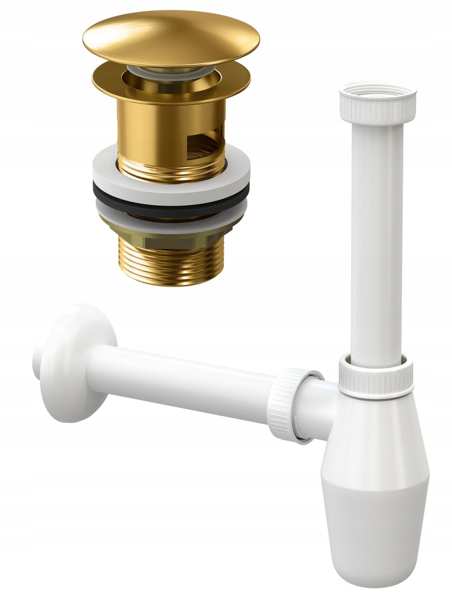 Złoty Korek Klik Klak + Syfon Do Umywalki Zp