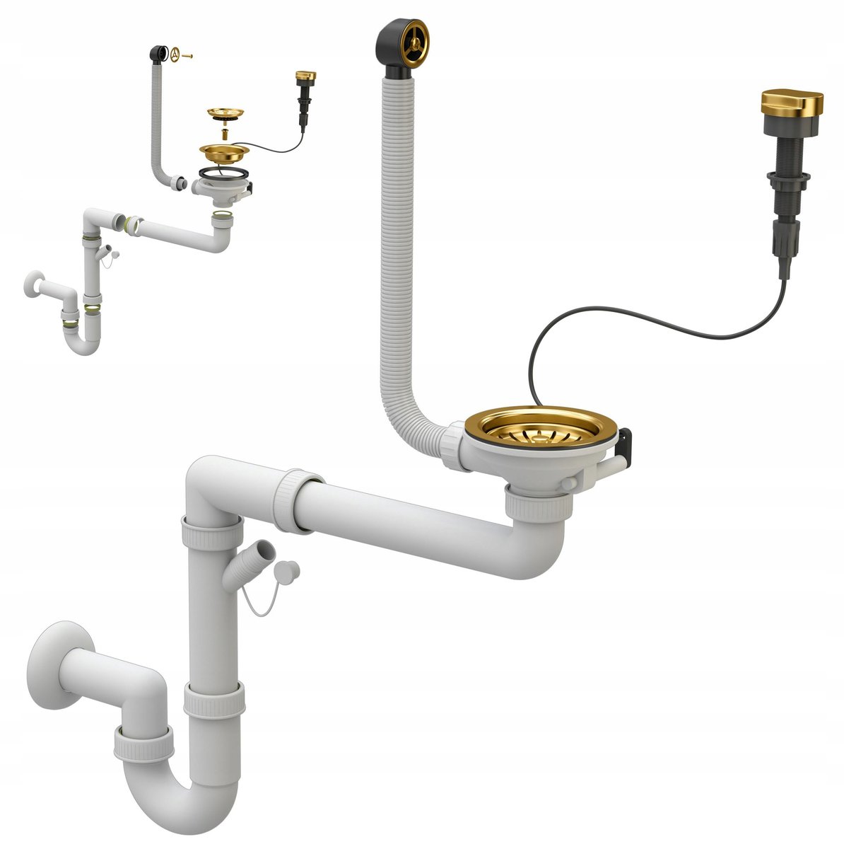 Złoty Syfon Automatyczny Przyścienny 1 Kom Do Zlew