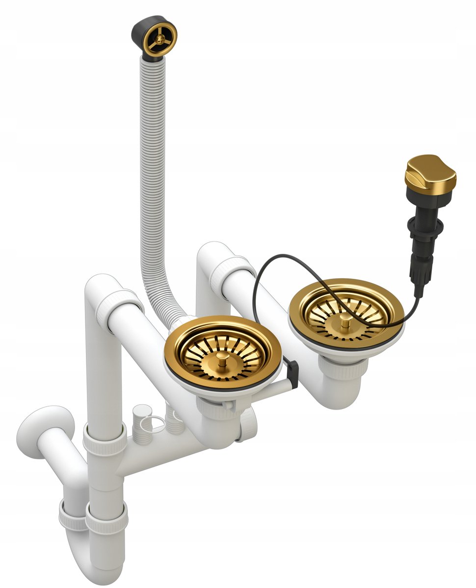 Złoty Syfon Automatyczny Przyścienny 2 Kom Do Zlew