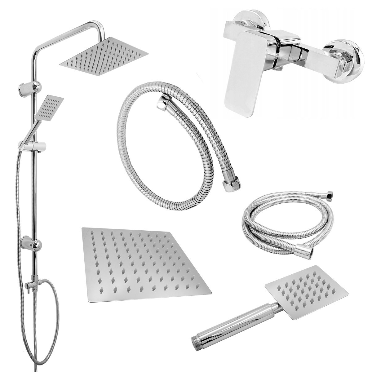 Zn4 Chrom Zestaw Prysznicowy Natryskowy + Bateria Caro