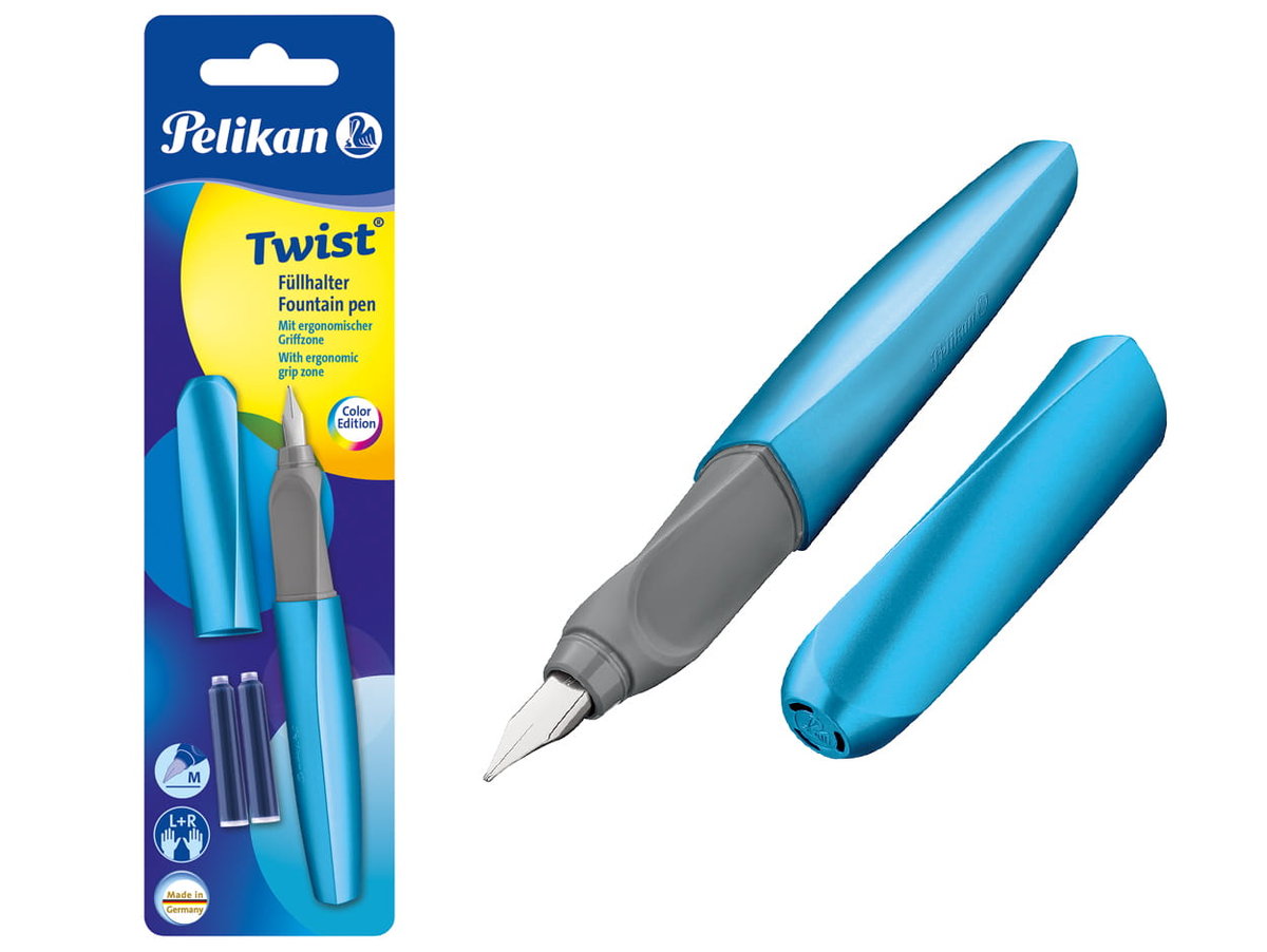 Pelikan AG Pióro wieczne Twist P457 M Frosted Blue+2naboje bl