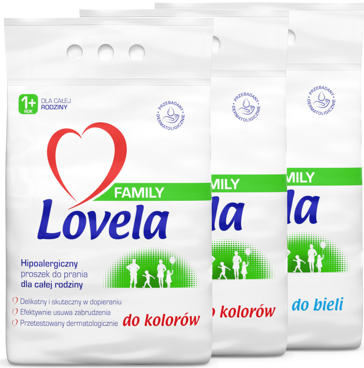 Lovela Family, Zestaw Proszek Prania Kolor Biel 6,3Kg 84 Prania
