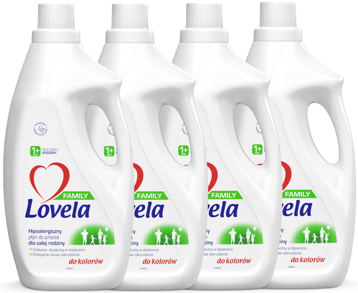 Lovela Family Płyn Prania Koloru Białego 4 x 1,85L
