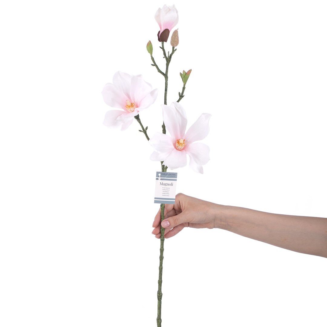 Sztuczny kwiat MAGNOLI kolor kremowy styl nowoczesny ameliahome - ARTFLOWER/AH/MAGNOLI/CREAM/1PC