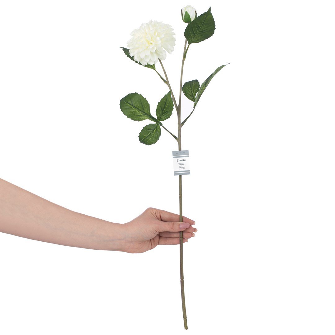 Sztuczny kwiat PIWONI kolor kremowy styl nowoczesny ameliahome - ARTFLOWER/AH/PIWONI/WHITE/1PC