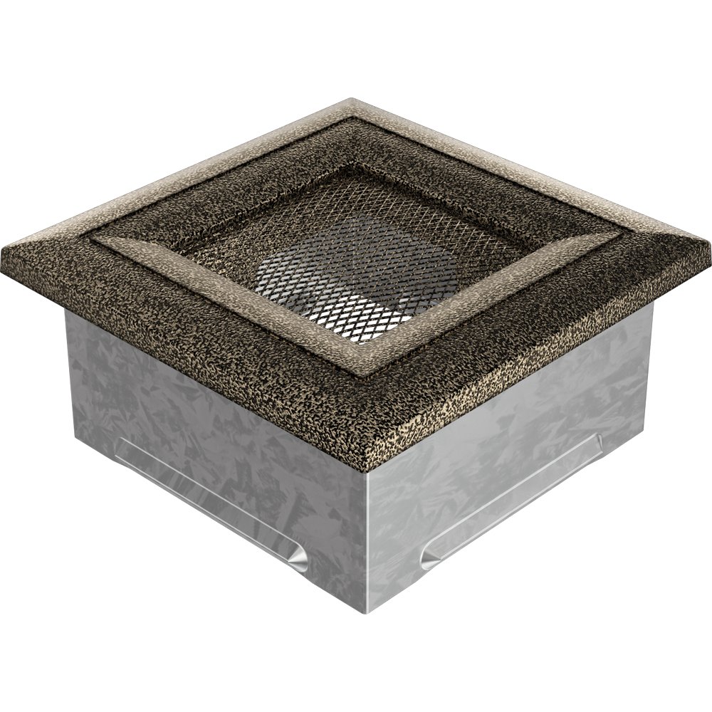 Kratki.pl KRATKA KOMINKOWA OSKAR CZARNO-ZŁOTA 110X110 MM 11OCZ