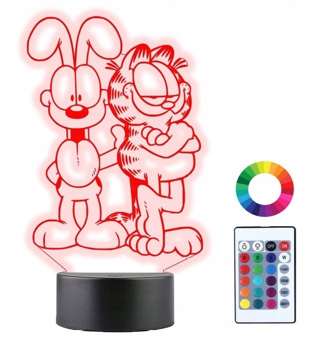 Lampka Nocna 3D Led Bajka Garfield Grawer Prezent