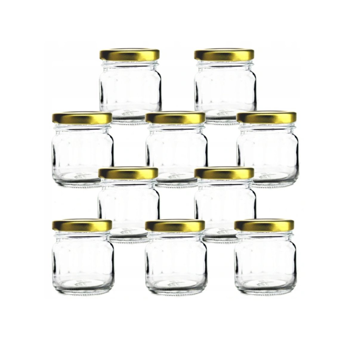 Słoiczki szklane 40ml 10szt słoik zakrętki złote