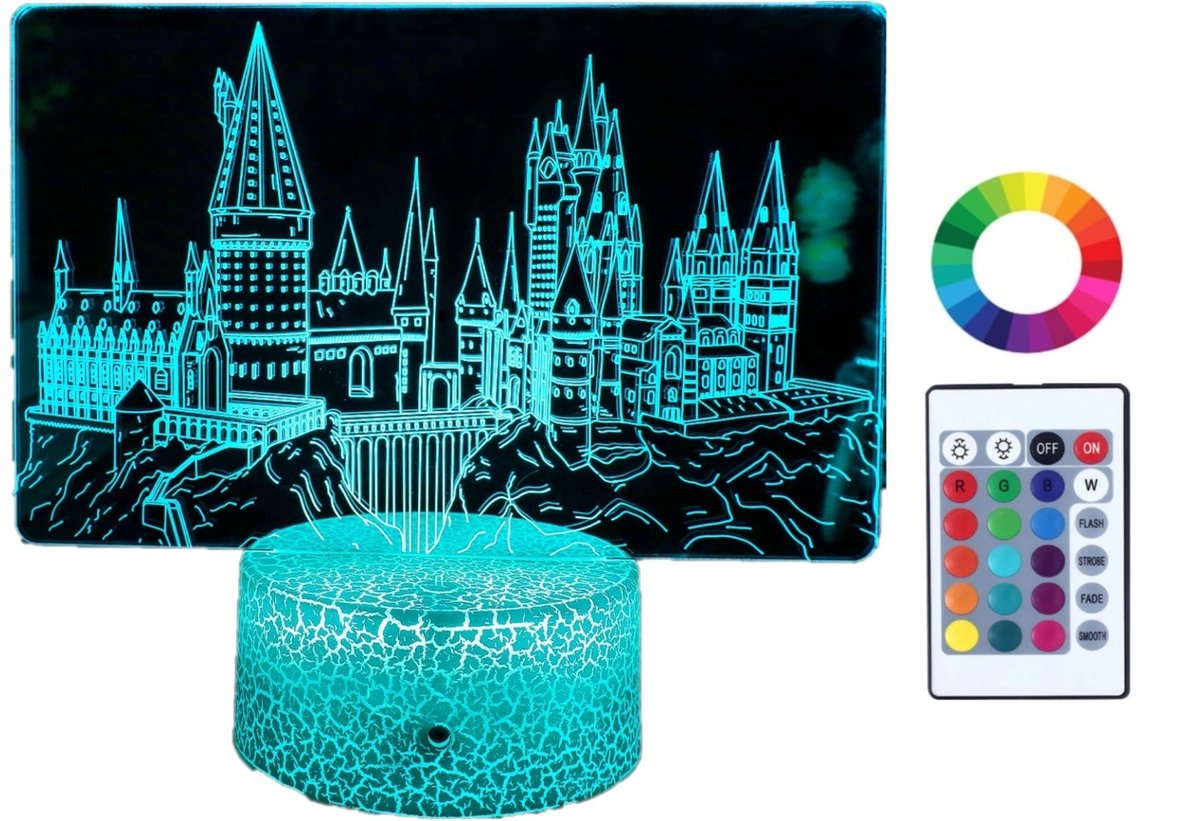 Lampka Nocna 3D Led Harry Potter Szkoła Hogwart