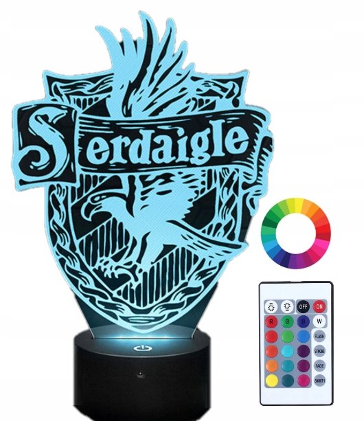 Lampka Nocna 3D Led Harry Potter Serdaigle Herb