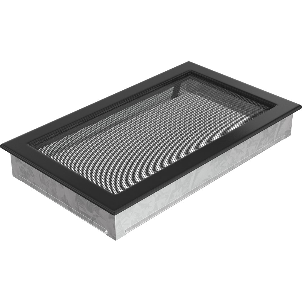 Kratki.pl KRATKA KOMINKOWA PROSTOKĄTNA CZARNA 220X370 MM 22/37C