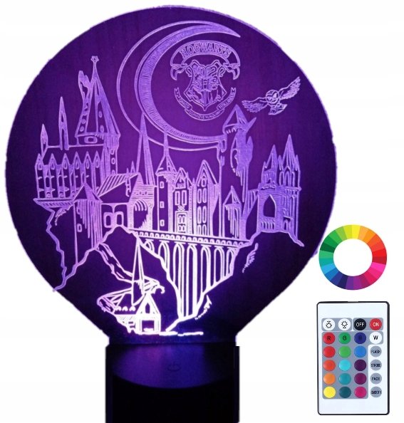 Lampka Nocna 3D Led Harry Potter Szkoła Hogwart