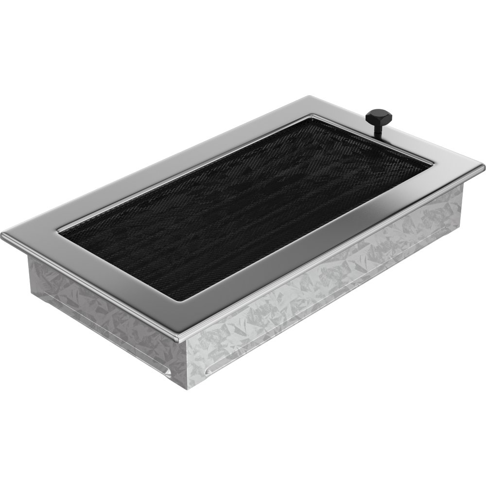 Parkanex kominkowa niklowana z żaluzją 17x30 szara