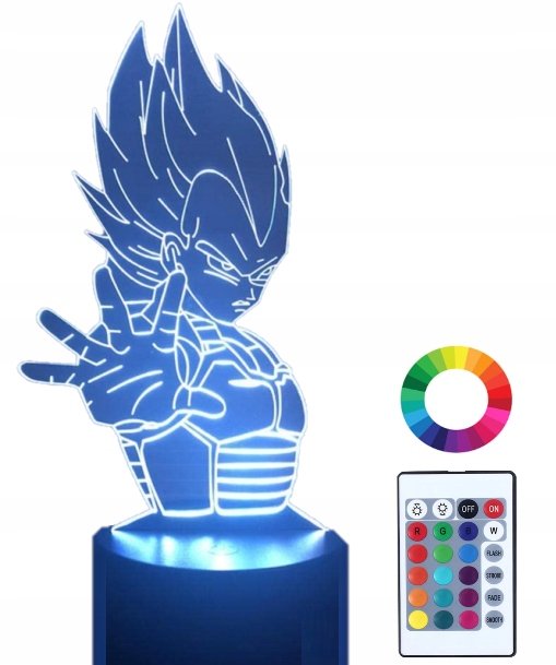 Lampka Nocna LED 3D Led Vegeta Dragon Ball Grawer